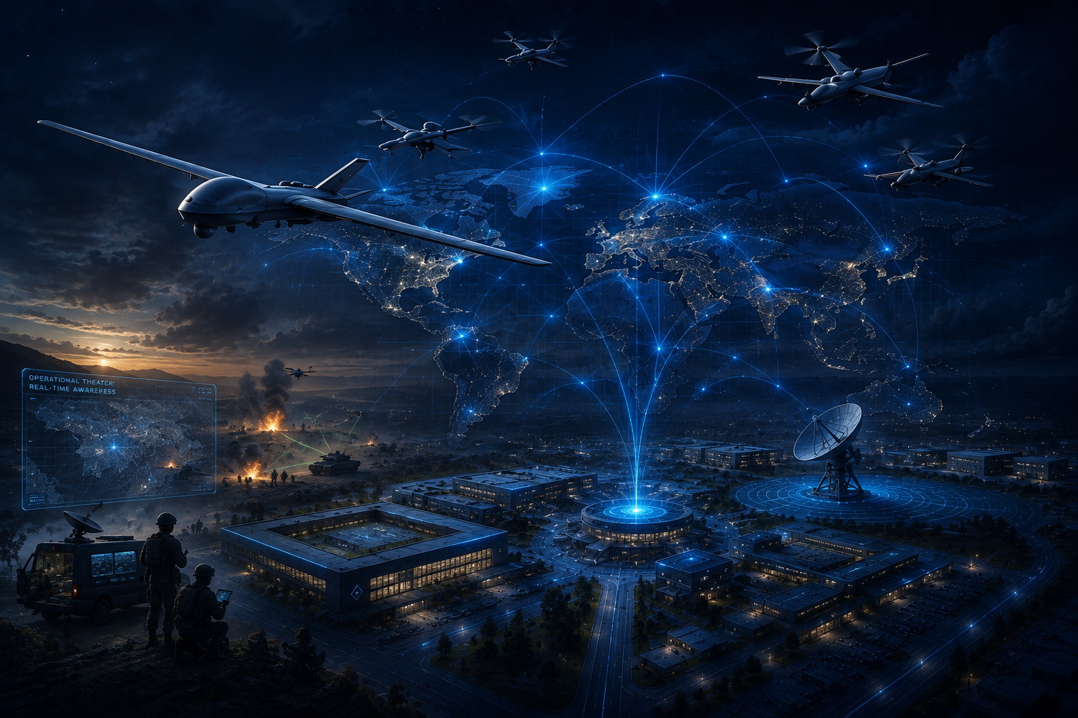 Abstract allied cognitive network connecting autonomous operational domains